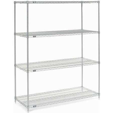 Nexel Wire Shelving, Poly-Z-Brite, 60W X 24D X 74H 24607Z